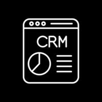 CRM Line Inverted Icon Design vector