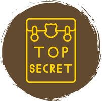 Top Secret Line Circle Sticker Icon vector