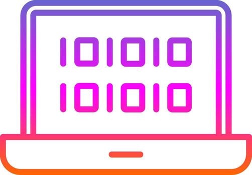binario código línea degradado icono diseño vector