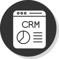 CRM Glyph Shadow Circle Icon Design vector