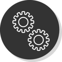 Cogwheel Glyph Due Circle Icon Design vector