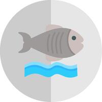 Flounder Flat Scale Icon Design vector