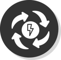 Eco Energy Glyph Shadow Circle Icon Design vector