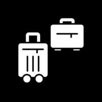 Bags Glyph Inverted Icon Design vector