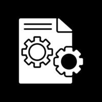 Cogs Glyph Inverted Icon Design vector