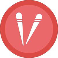 Chopsticks Glyph Due Circle Icon Design vector