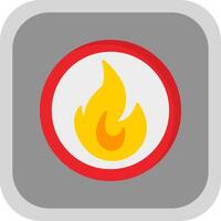 Fire Flat round corner Icon Design vector