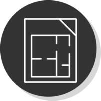 Floor Plans Line Shadow Circle Icon Design vector