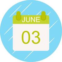 June Flat Circle Icon Design vector