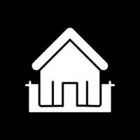 Pavilion Glyph Inverted Icon Design vector