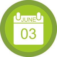 June Glyph Due Circle Icon Design vector