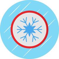 copo de nieve plano circulo icono diseño vector