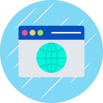 web navegador plano circulo icono diseño vector