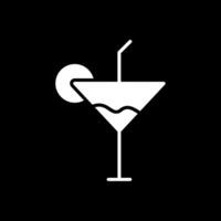 Cocktail Glyph Inverted Icon Design vector
