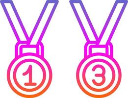 Medals Line Gradient Icon Design vector