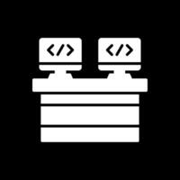 Pair Glyph Inverted Icon Design vector
