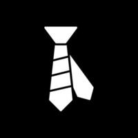 Corbata glifo invertido icono diseño vector
