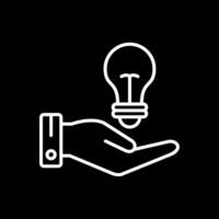 Hand Lightbulb Line Inverted Icon Design vector