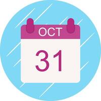 October Flat Circle Icon Design vector