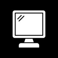 Monitor Screen Glyph Inverted Icon Design vector