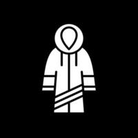 Raincoat Glyph Inverted Icon Design vector