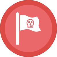 pirata bandera glifo debido circulo icono diseño vector