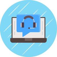 Support Call Flat Circle Icon Design vector