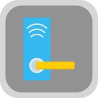Smart Lock Flat round corner Icon Design vector