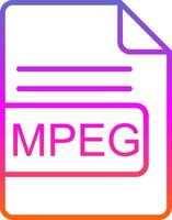 MPEG archivo formato línea degradado icono diseño vector