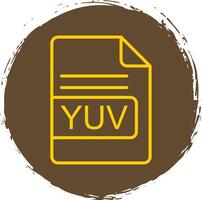 YUV File Format Line Circle Sticker Icon vector