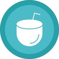 Coconut Drink Glyph Due Circle Icon Design vector