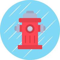Fire Hydrant Flat Circle Icon Design vector