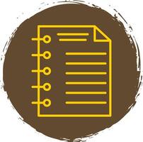 Note Page Line Circle Sticker Icon vector