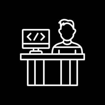 programador línea invertido icono diseño vector