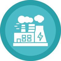 Power Plant Glyph Due Circle Icon Design vector