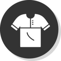Shirt Glyph Shadow Circle Icon Design vector