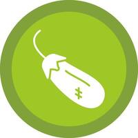 Eggplant Glyph Due Circle Icon Design vector