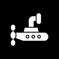 submarino glifo invertido icono diseño vector