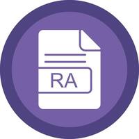 RA File Format Glyph Due Circle Icon Design vector