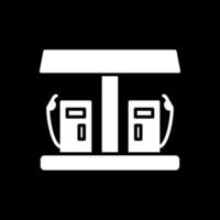 Gas Station Glyph Inverted Icon Design vector