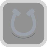 Horseshoe Flat round corner Icon Design vector