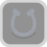 Horseshoe Flat round corner Icon Design vector