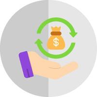 Money Back Flat Scale Icon Design vector