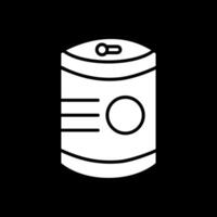 Tinned Food Glyph Inverted Icon Design vector