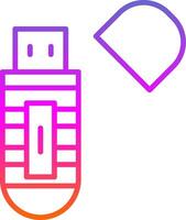 Usb Stick Line Gradient Icon Design vector