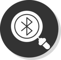 Bluetooth Glyph Shadow Circle Icon Design vector