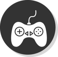 Controller Glyph Shadow Circle Icon Design vector