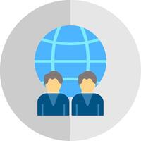 Global Management Flat Scale Icon Design vector