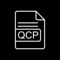 qcp archivo formato línea invertido icono diseño vector