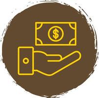 Receive Money Line Circle Sticker Icon vector